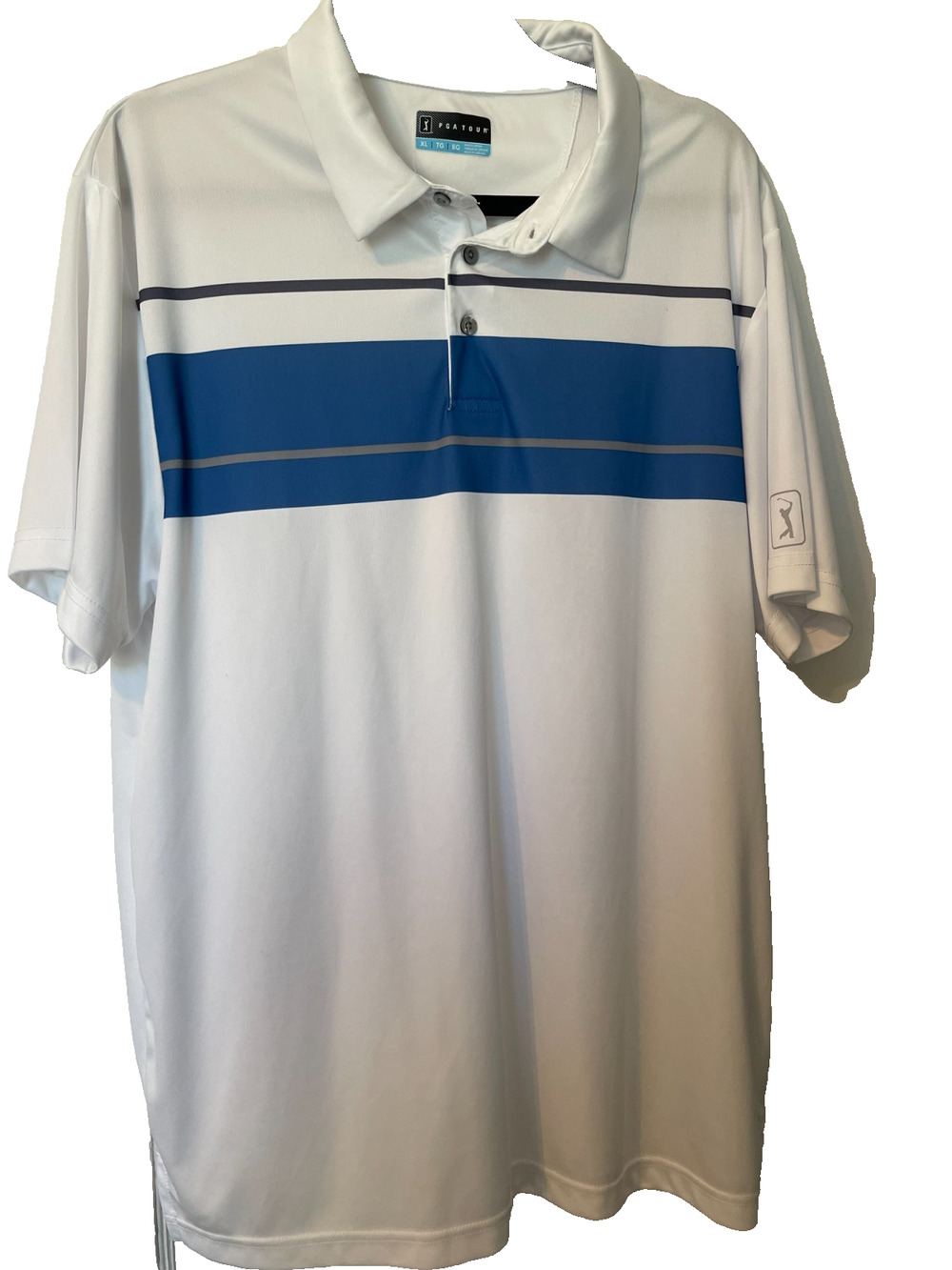 PGA Tour Men's Golf Shirt Blue/White Size XL